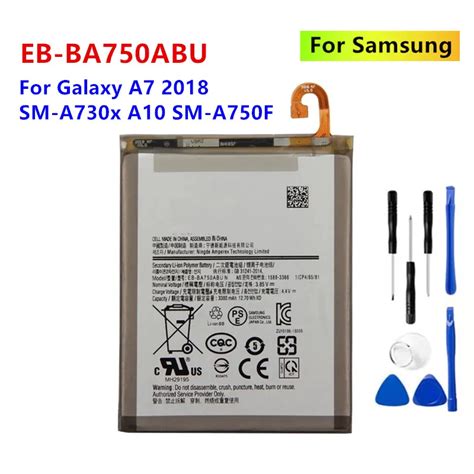 Bater A De EB BA750ABU Para SAMSUNG Galaxy A7 Versi N 2018 A730x A750