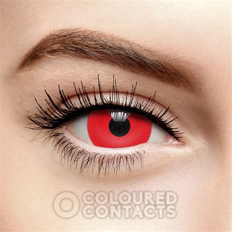 Red Mini Sclera Zombie Halloween 1 Day Colored Contact Lenses