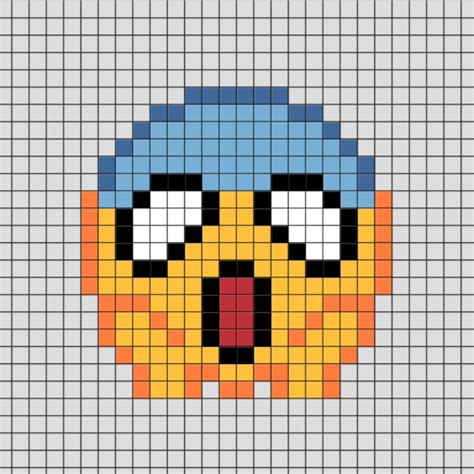 Pixel Art Facile Emoji Choque