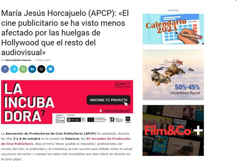 María Jesús Horcajuelo APCP El cine publicitario se ha visto menos