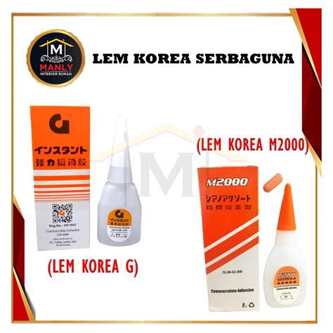 Jual Lem Korea M2000 Lem Korea G Serbaguna Lem Tetes Lem Setan