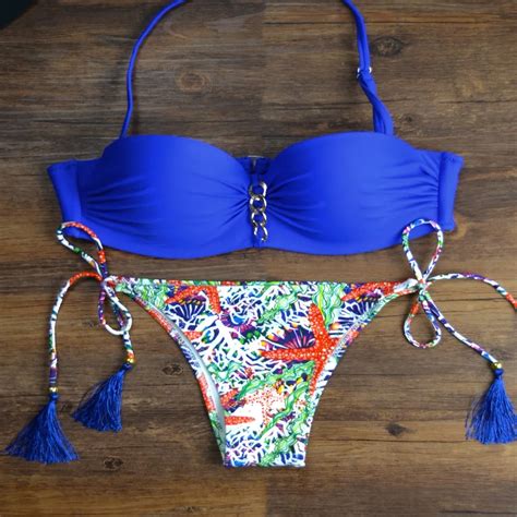 2018 Brazilian Sexy Halter Bikinis Set Swimming Suit Push Up Bikini Women Swimwear Biquini