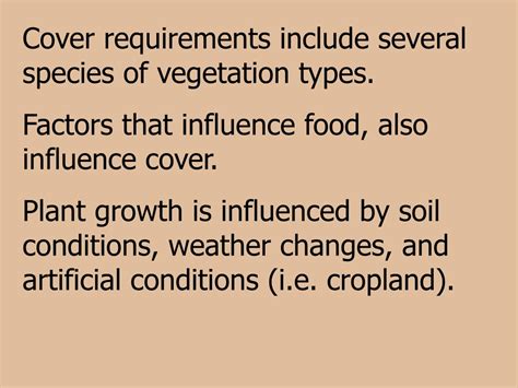 PPT - Wildlife Habitat Requirements for Effective Management PowerPoint