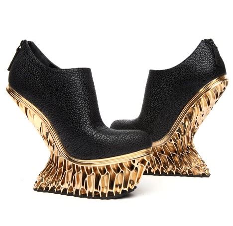 Francis Bitonti D Prints Gold Plated Shoes For United Nude