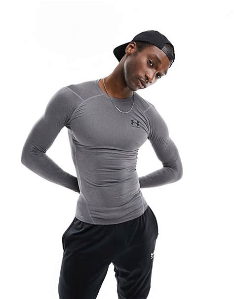 Under Armour – Heat Gear – Langärmliges Kompressions-Oberteil in Grau ...