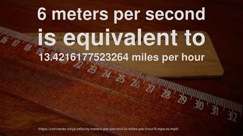 6 m/s to mph - How fast is 6 meters per second in miles per hour? [CONVERT]