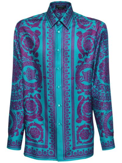 Chemise en coton imprimé baroque Versace Homme Luisaviaroma