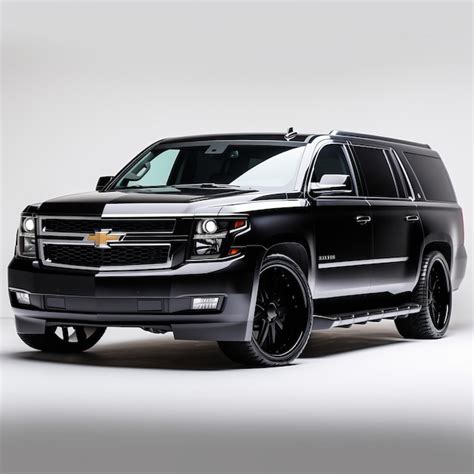 Premium Ai Image Striking Black Chevrolet Suburban On A White Solid