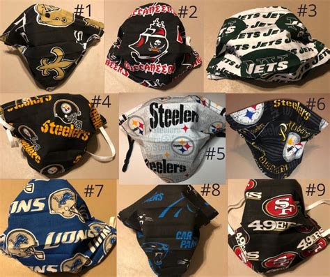 NFL Teams Fabric Face Masks | Etsy