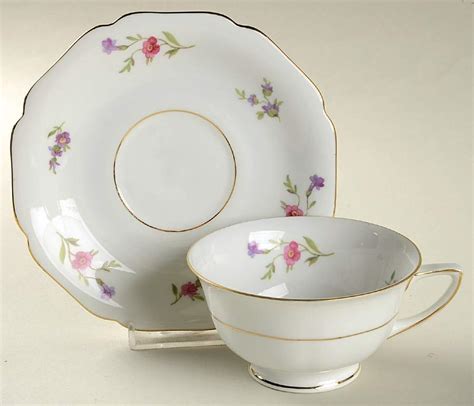 Victoria Multicolor Flowers Footed Cup Saucer Set By Heinrich H C