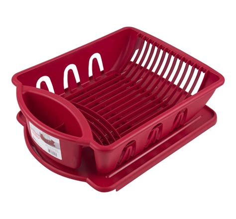 Wholesale Sink Dish Strainer Sets In Classic Red Bulk Dishware Sets