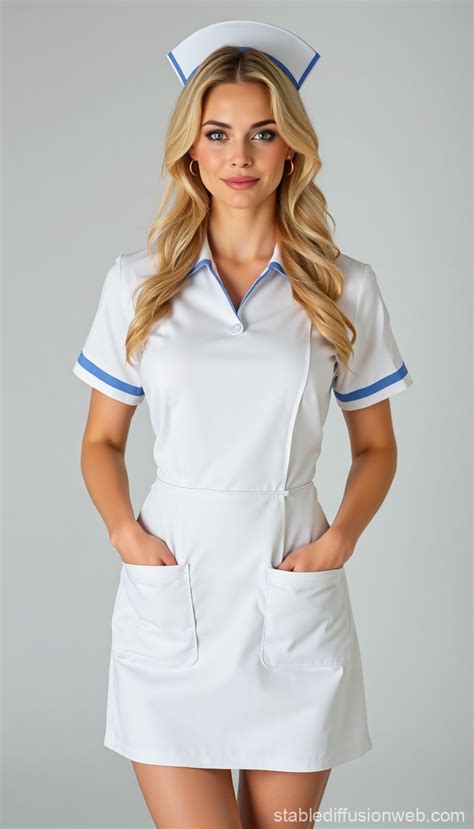 Blonde Nurse In Short Dress Stable Diffusion Online