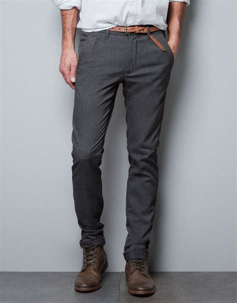 Fitted Chinos With Belt Trousers Man Zara United States In 2019