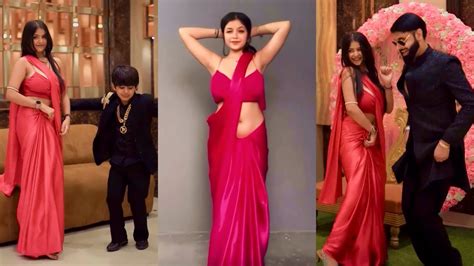 Shanaya Katiyan Dance Performance In Red Saree Instagram Hot Reels TikTok Shorts Shanaya