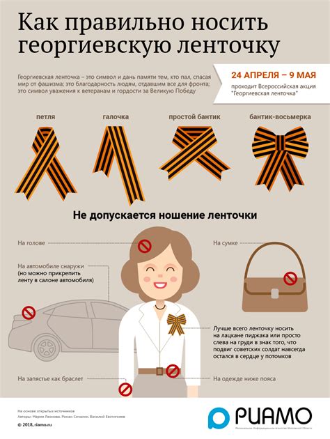 Как правильно носить георгиевскую ленточку | Инфографика, Листовки ...