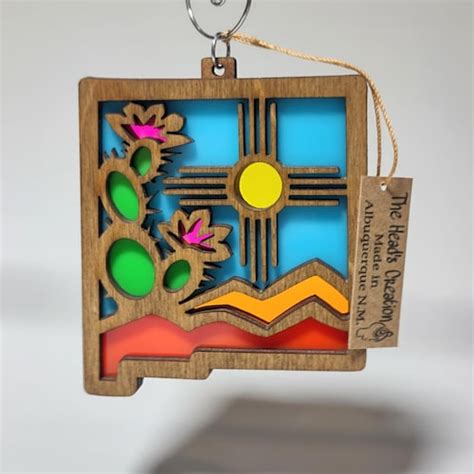 New Mexico Hot Air Balloon Ornament Cinnamon With Zia SOLD Etsy