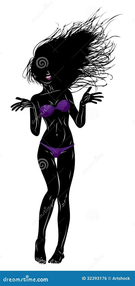 Silueta Violeta De La Mujer Del Bikini Ilustración del Vector Ilustración de caliente desnude
