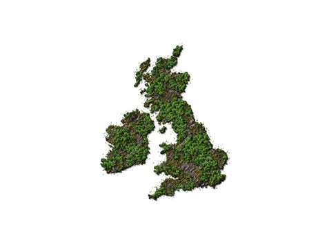 premium photo  green map   united kingdom  white isolated