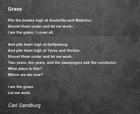 Grass Poem By Carl Sandburg Poem Hunter