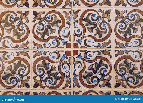 Azulejo Una Forma Di Dipinta Di Portoghese O Spagnola Latta Lustrata