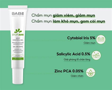 Gel chấm mụn Babe Stop AKN Spot Control Gel