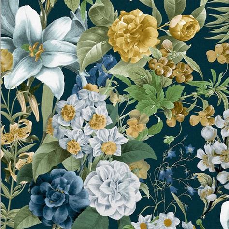 Graham Brown Glasshouse Flora Blue Removable Wallpaper 111731 The