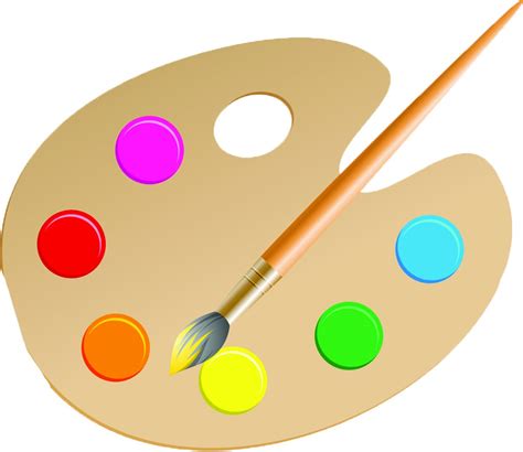 Палитра с кисточкой рисунок - фото и картинки abrakadabra.fun