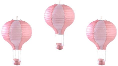 Pack Of 3 Stripy Hot Air Balloon Paper Lantern Wedding Party Decoration Craft Lamp Shade Baby
