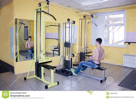 Guy With A Naked Torso Swings Stock Image Image Of Showing Adult