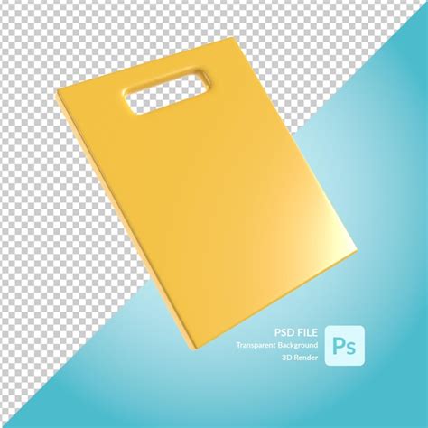 Renderização de ilustração 3d de placa de corte PSD Premium