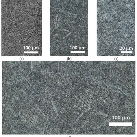 Optical Micrographs Of The Heat Treated Ti 6Al 4V Produced By SLM A