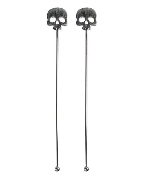 Skull Cocktail Stirrer 2 Pcs. for Halloween & Gothics | Horror-Shop.com