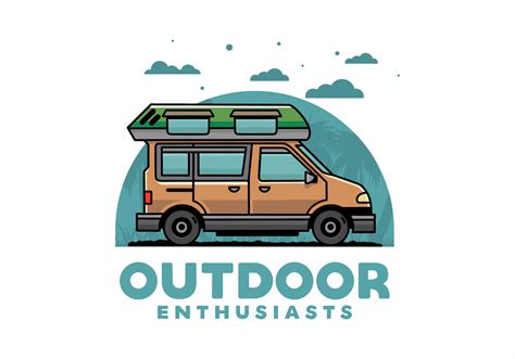 Van camper illustration badge design 11708932 Vector Art at Vecteezy