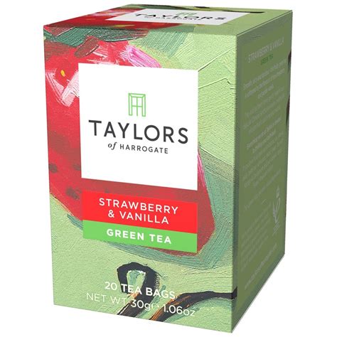 Зелен чай Taylors of Harrogate, С ягоди и ванилия, 20 пакетчета, 30 гр ...