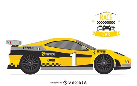 Yellow Racing Car Illustration AD Sponsored Sponsored Racing