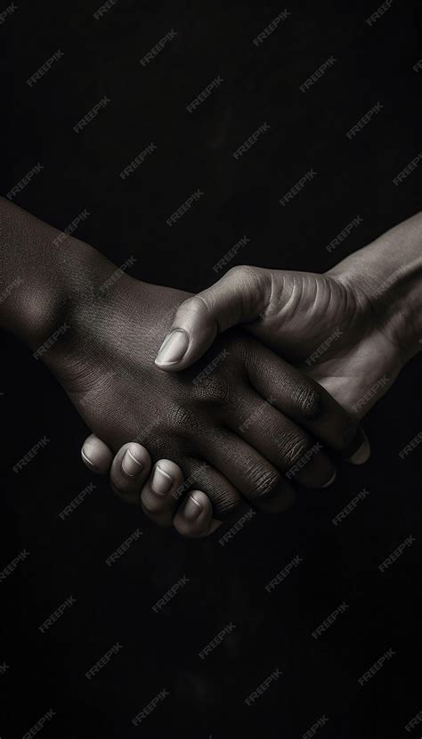 Premium Photo | A black and white image of two hands shaking.