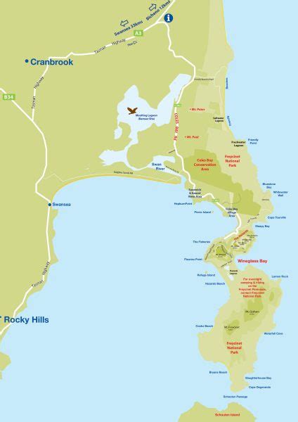 Freycinet Area Map Wineglass Bay