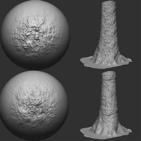 Wood Bark Brushes and Noise for Zbrush - Brush or Tool by netleon