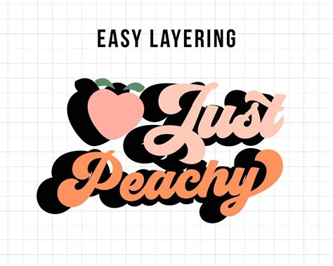 Just Peachy Svg Kawaii Peaches Svg Retro Quote Fruit Svg Png