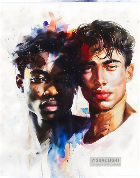 LGBTQ Art Black Art Male Art Wall Art Gay Art Gay Couple Digital Art AI Art Gay Poster