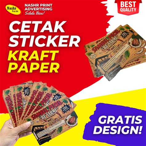 Jual Stiker Kraft Stiker Label Stiker Logo Stiker Coklat Stiker