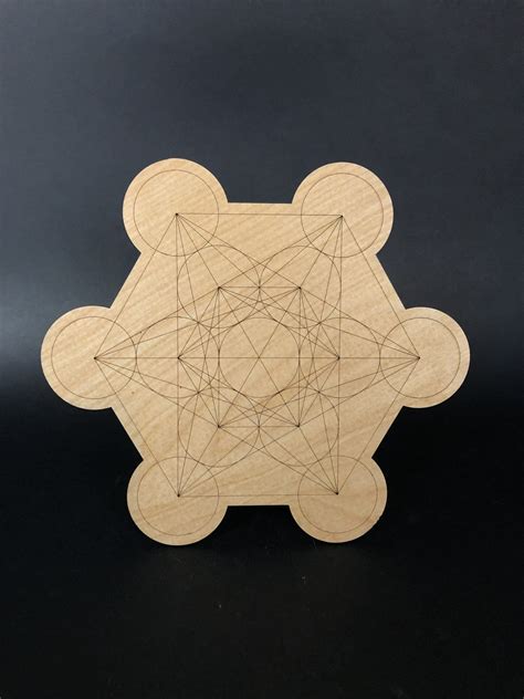 Metatron Wooden Crystal Grid Template Hozho Healing