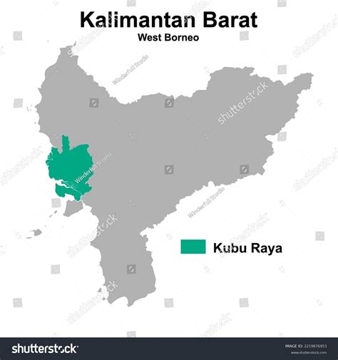 vector map administrative boundaries kubu raya stock vector royalty
