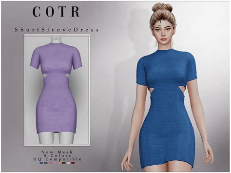 The Sims Resource Short Sleeve Dress D 300