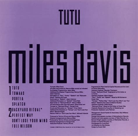Miles Davis Tutu—album :: Behance