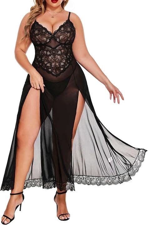 Avidlove Plus Size Lingerie For Women Babydoll Sexy Mesh Maxi WF Shopping