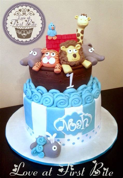Noahs Ark First Birthday Cake Childrens Birthday Cakes First