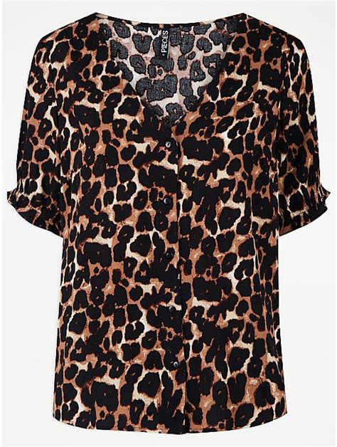 Pieces Leopard Print Blouse Women George At Asda