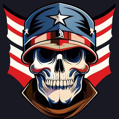 Premium Vector American Flag Palette In Skull Vector