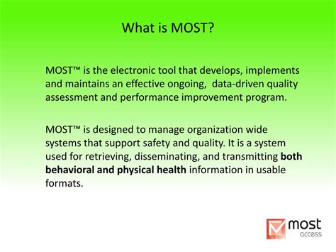 PPT - MOST™ PowerPoint Presentation, free download - ID:3803323